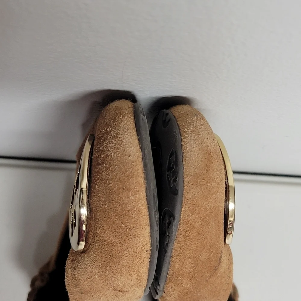 Tory Burch Reva Tan Suede Ballet Flats Size 8.